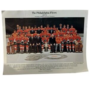 Philadelphia Flyers Team Photo 1977-1978 VTG Hockey 9 1/2" X 12" Clarke Parent